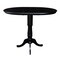 International Concepts Round 36 in Rd Top Pedestal Table, 12 in Leaf, 40.9 inH, Adjustable Height, Black, 36 W, 48 L, Wood K46-36RXT-6B-2 - alternate 4